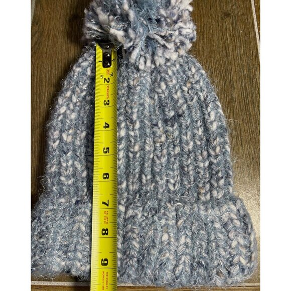 a.n.a Womens Blue Marled Yarn Pom-Pom Beanie Hat One Size - Picture 4 of 8